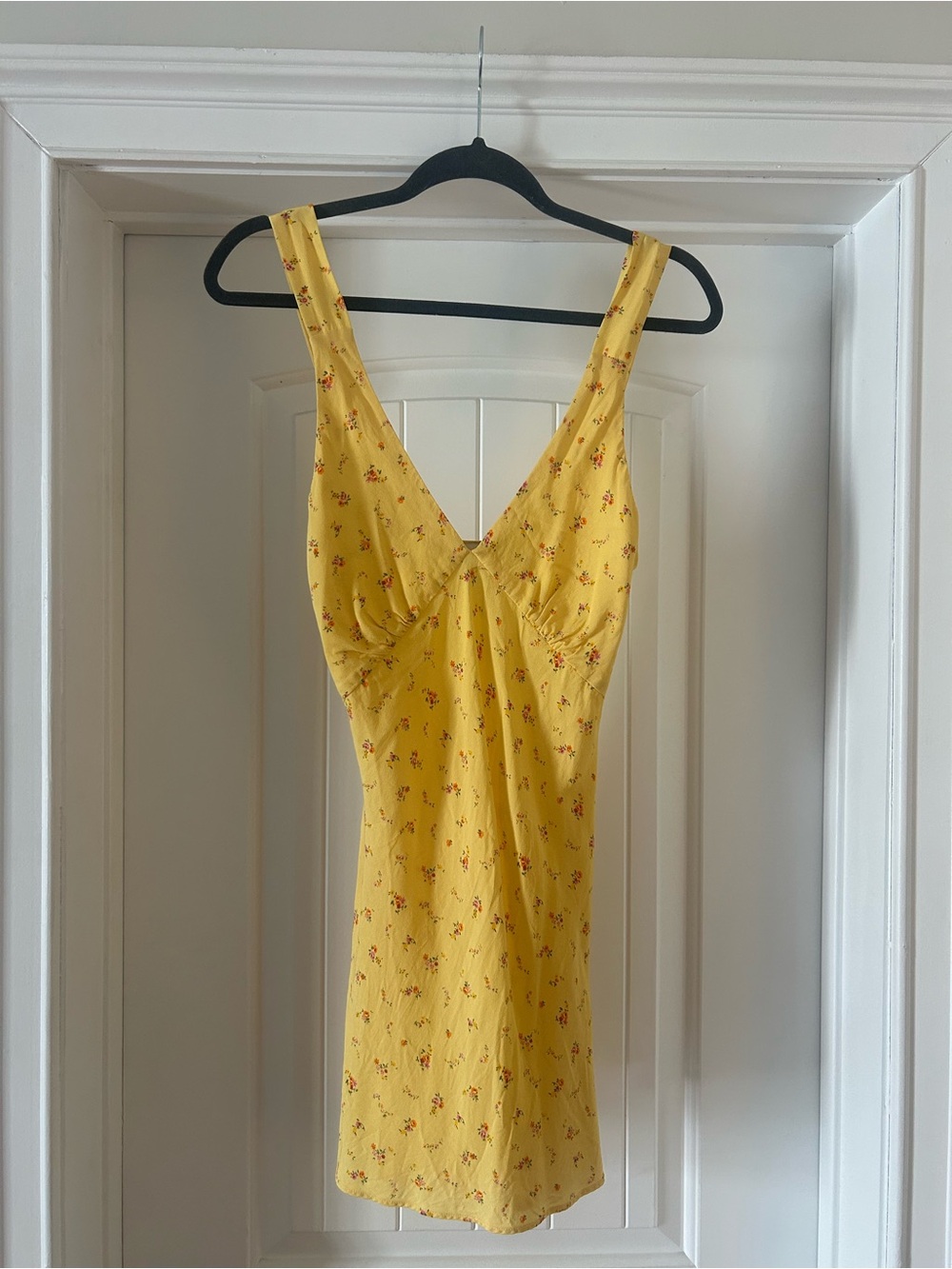 Rumored Yellow Mini Dress with Floral Print